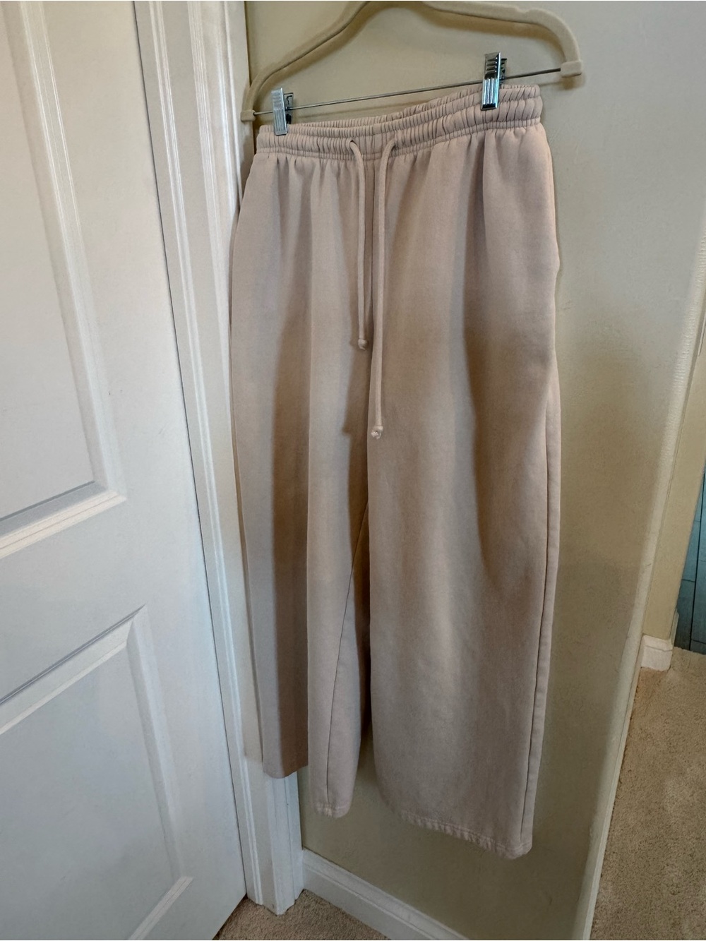 Zara Light Beige Drawstring Joggers
